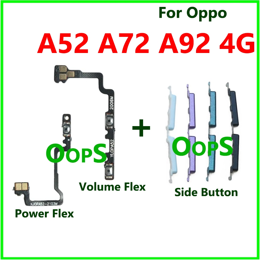 電源音量按鈕 flex 適用於 Oppo A52 A72 A92 4G ON OFF 開關向上向下按鈕 flex