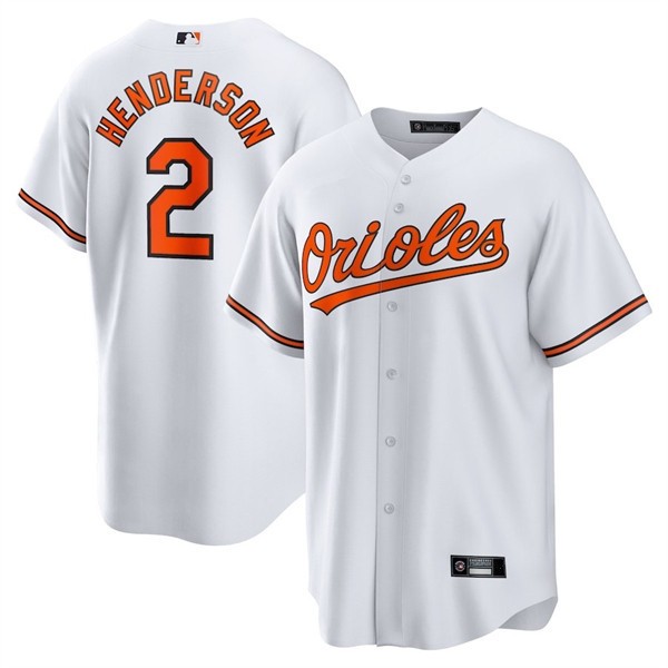 潮流MLB巴爾的摩金鶯Baltimore Orioles球衣2號Hendersonn男士刺繡棒球服