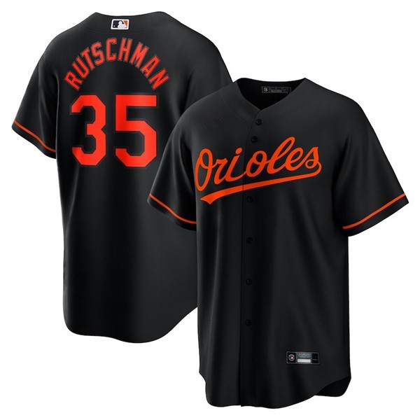 寬松MLB巴爾的摩金鶯Baltimore Orioles球衣35號Rutschman 男士刺繡運動棒球服