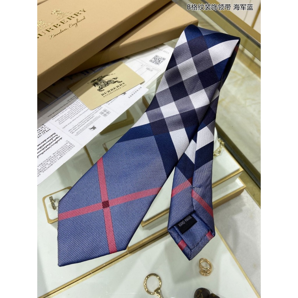 BURBERRY方格紋和絲綢材質領帶 經典西裝領帶