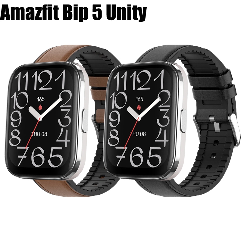 適用於 Amazfit Bip 5 Unity 智能手錶錶帶軟皮矽膠錶帶女士男士錶帶