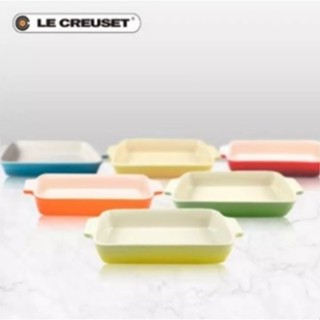 LE CREUSET法國長方形燒烤盤烘焙烤碗烤箱微波爐家用多色瓷器