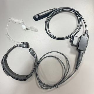 MOTOROLA 戰術喉部麥克風耳機聽筒,帶 U94 戰術 PTT 兼容摩托羅拉收音機 HT750 HT1250 HT1
