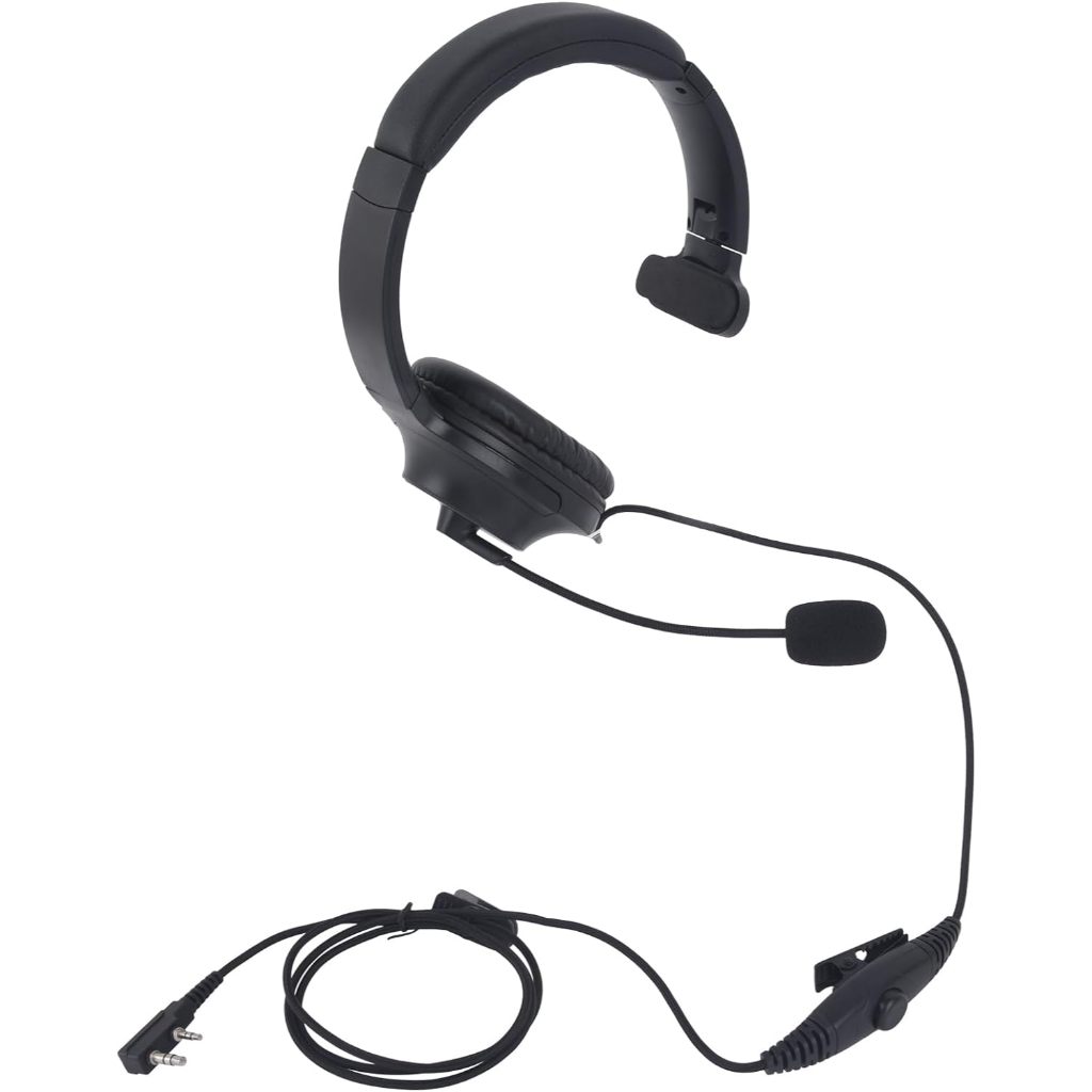 BAOFENG KENWOOD 單面降噪耳機頭戴式無線電耳機帶麥克風 PTT 適用於建伍 2 針適用於寶峰 UV-5R