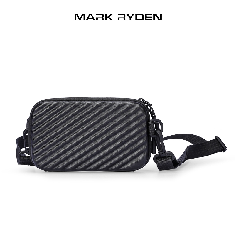 Mark RYDEN 男士斜挎包旅行迷你手機袋胸包多層太空硬殼便攜簡約斜挎包