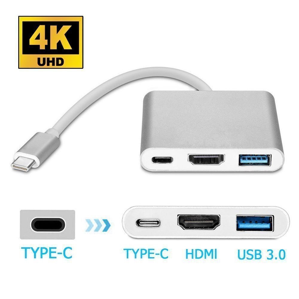 C 型 USB-C 3.1 Thunderbolt 3 轉 HDMI 4K USB-C 集線器轉換器適配器,適用於 Ma