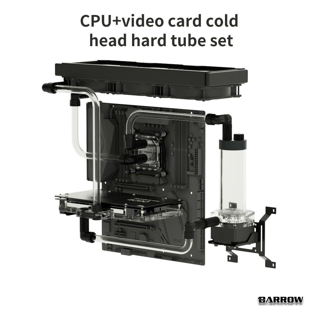 Barrow 水冷器定制套件用於計算機 CPU 和 GPU 冷卻系統的硬/軟管水冷卻器套件散熱器水箱泵套件