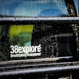 38explore野營裝備箱桌板貼紙車貼黑白方形長條型裝飾貼