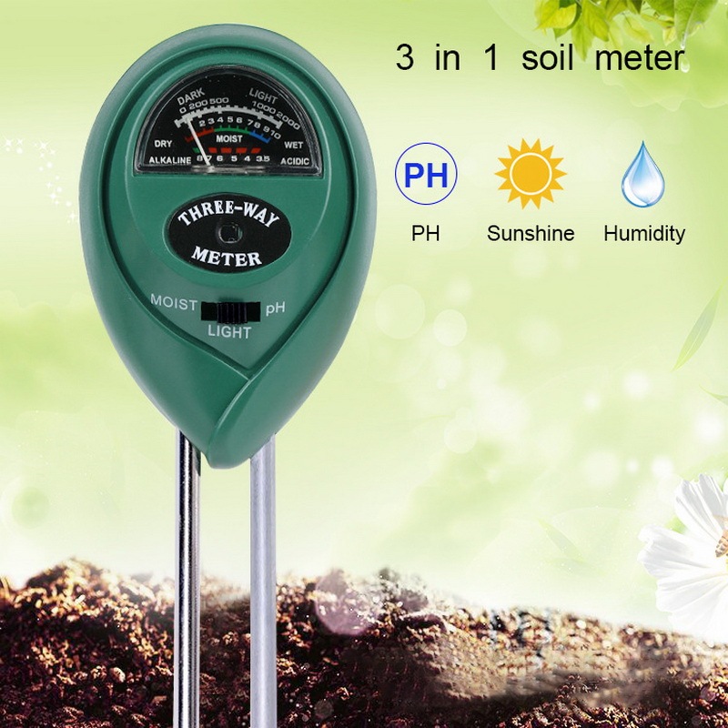 3合1植物花卉土壤ph測試儀水分測量濕度照度計水培分析儀園藝檢測儀濕度計