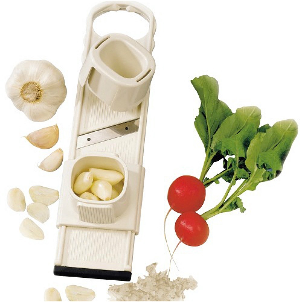 大蒜切片機切碎機 2 合 1 功能廚房工具蔬菜削皮器大蒜壓榨機