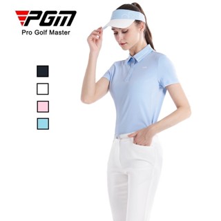 PGM GOLF 女士透氣短袖T恤翻領POLO運動休閒上衣採用抗菌面料設計