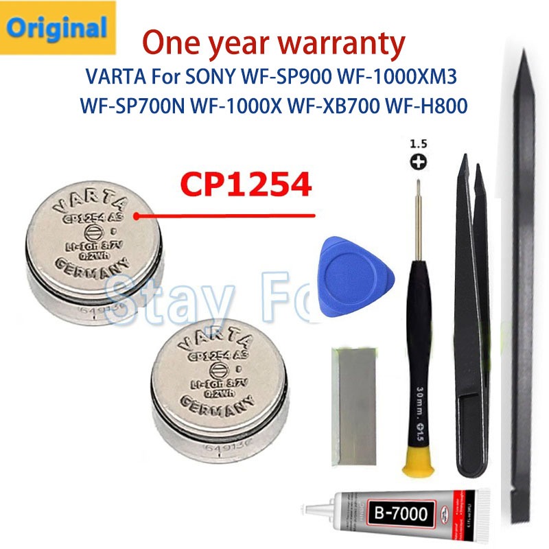 索尼 2 塊電池 Varta CP1254 1254 A3 適用於 SONY WF-SP900 WF-1000XM3 W