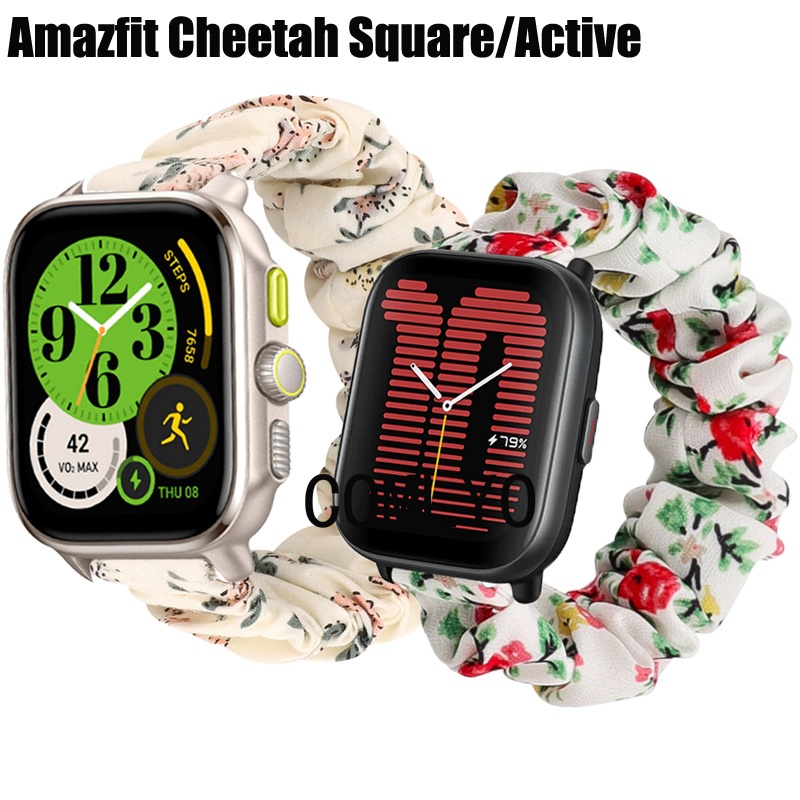 適用於 Amazfit Active Cheetah Square Strap 棉質智能手錶女士女士錶帶