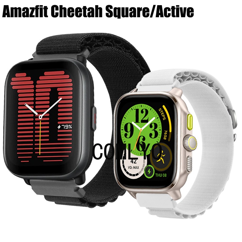 適用於 Amazfit Active Cheetah Square 智能手錶錶帶尼龍柔軟運動女士男士錶帶