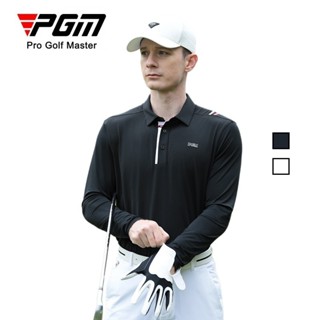 PGM GOLF 夏季冰絲袖設計透氣速乾薄款長袖男士POLO衫T恤高爾夫球防曬運動上衣
