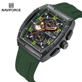 Naviforce 8052 男士運動計時碼表頂級品牌豪華軍用手錶矽膠石英防水商務男時鐘