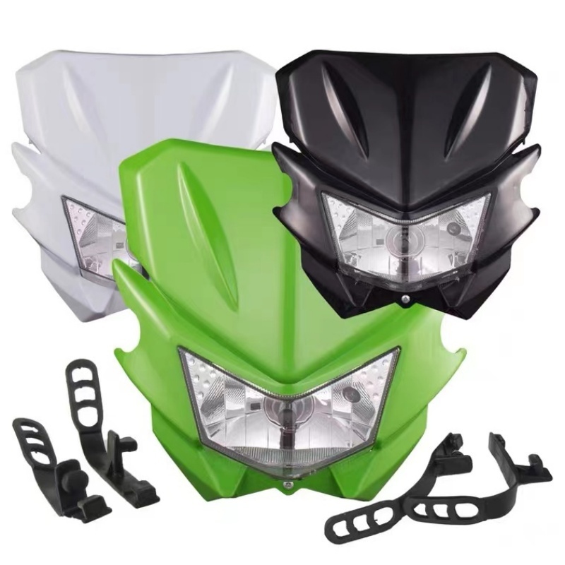 KAWASAKI 摩托車大燈越野摩托車改裝鬼臉大燈適用於川崎klx125 2010-2016
