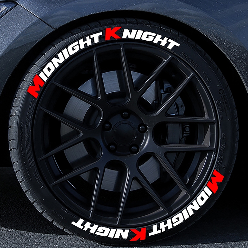 【現貨速發】新款 輪胎 貼紙 午夜騎士 汽車貼紙  輪胎貼紙 PVC 輪胎字母貼 機車輪胎貼 輪胎 貼紙 輪胎字
