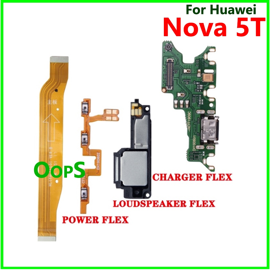 適用於華為 NOVA 5T 蜂鳴器響鈴揚聲器 + 快速充電充電器帶 ic 連接器 + NOVA 5T 主板主板 LCD