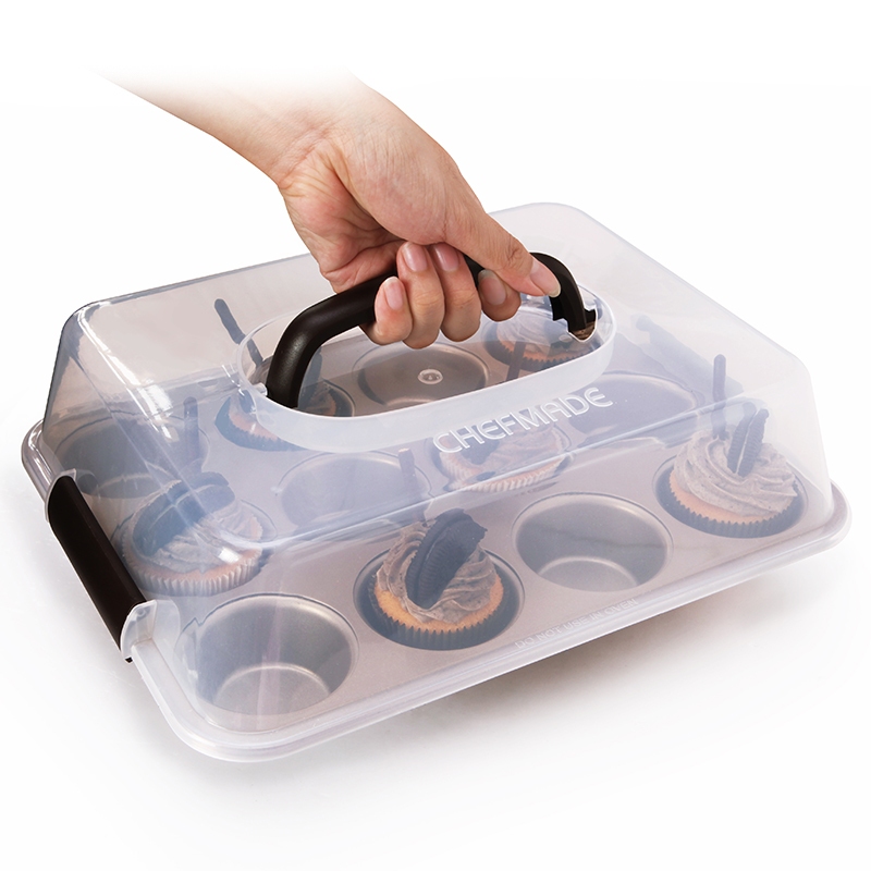 Chefmade長方形塑料蛋糕蓋零食盒pp材料可重複使用便攜式塑料盒家用烘焙工具wk9733
