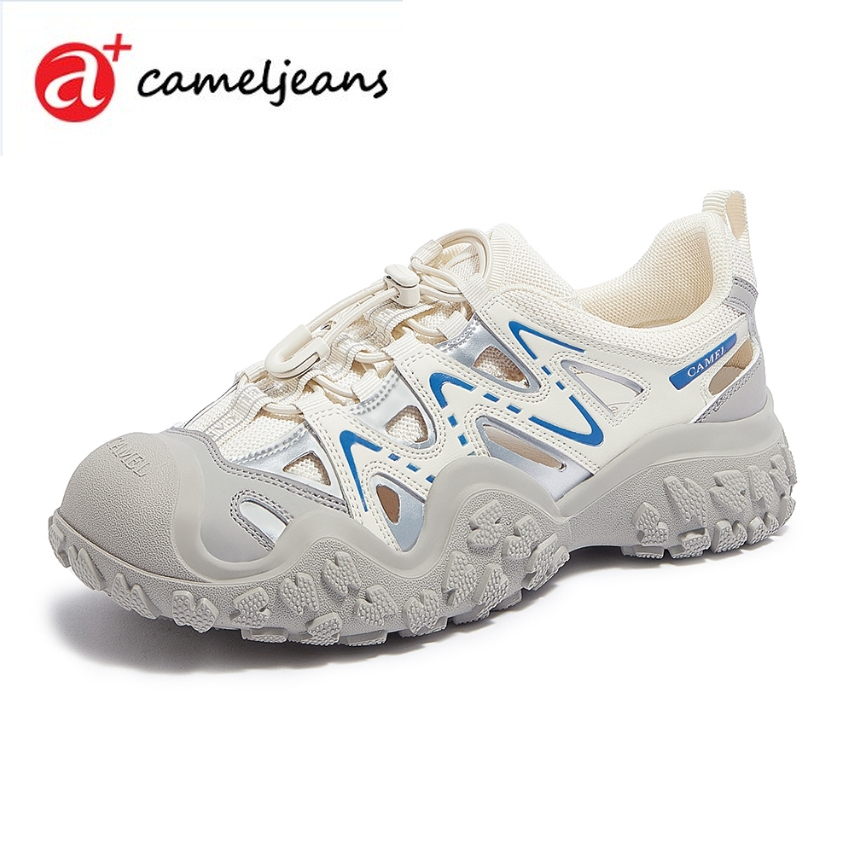 Cameljeans 女式鏤空運動鞋透氣戶外登山鞋