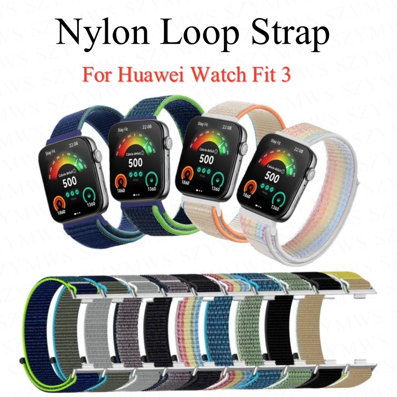 適用於華為 Watch Fit 3 智能手錶配件的尼龍環帶替換運動手鍊腕帶