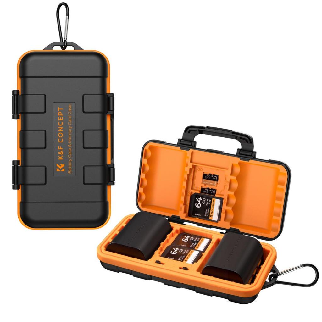 K&amp;f Concept 相機電池和內存 CF SD 卡盒,防水防震