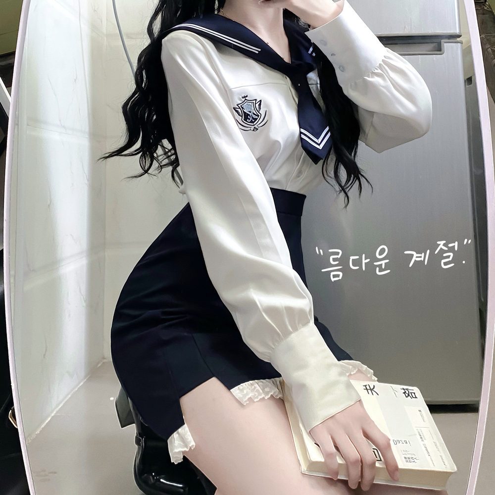 【櫻高女中】原創韓式制服辣妹學院風jk包臀裙水手服套裝
