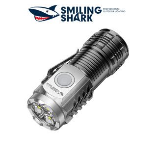 微笑鯊正品 SD1033 迷你手電筒 超亮 3*LED手電筒 帶金屬夾便攜式 USB充電 戶外防水 露營 金屬照明手電