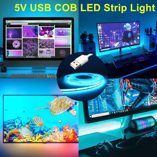 5v USB COB LED 燈條 320leds/m 冰藍色遊戲電腦櫃電視背光汽車裝飾燈(9 種顏色供您選擇)