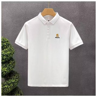 簡約翻領刺繡Polo衫男 M-3XL 韓版潮流緊身百搭t恤男士 夏季新款商務通勤短袖上衣男