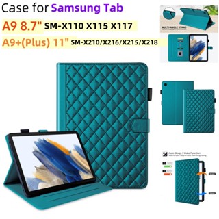 SAMSUNG 適用於三星 Galaxy Tab A9 手機殼 X110 X115 X117 支架錢包皮革翻蓋適用於 A