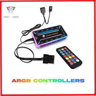 叢林豹 6PIN CPU 風扇 RGB 控制器遙控器 10 個風扇埠集線器