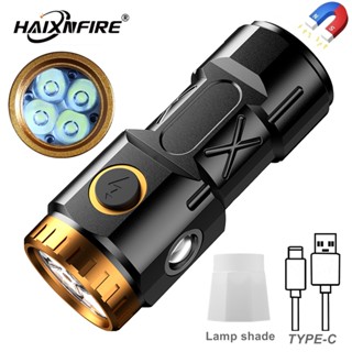 Haixnfire X16 4xP35 LED 高亮度掌上迷你手電筒 Type-c 可充電側燈遠足野營家庭工作維修手電筒