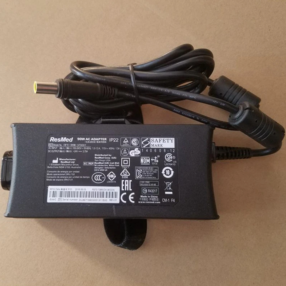 Resmed 90W 交流適配器型號 370001 電源充電器 24V 3.75A S90 S10 AirSense 1