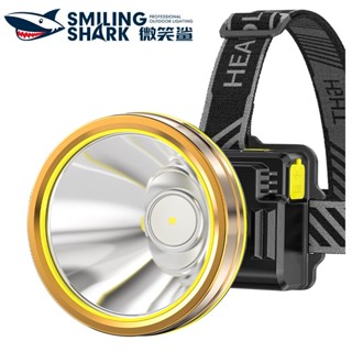微笑鯊正品 TD8041 LED強光頭燈 大光杯超亮黃白光 千米遠射 Type-C帶電顯 感應 防水戶外露營家用捕魚作業