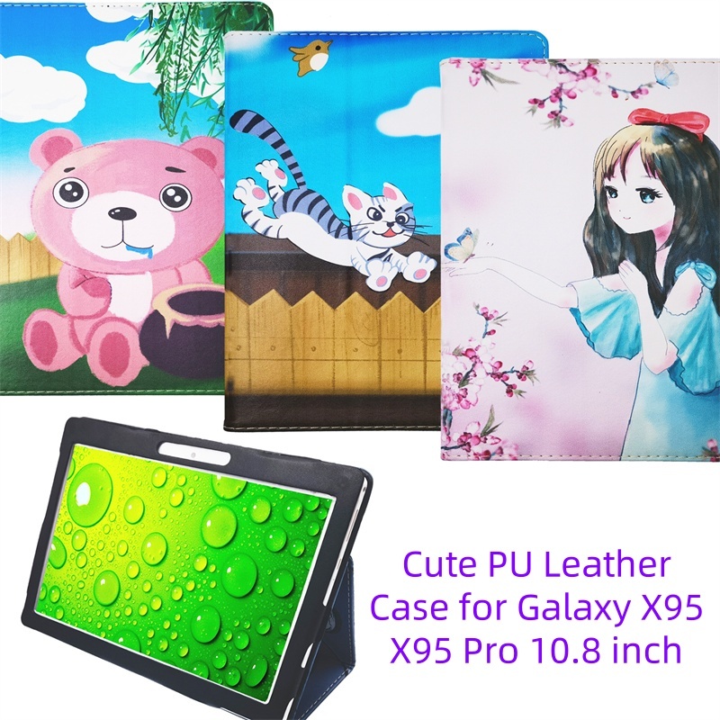可愛的 PU 皮套適用於 Galaxy X95 X95 Pro 10.8 英寸保護套 Android 平板電腦保護套可折