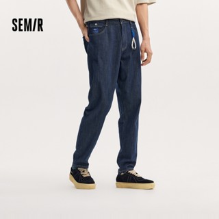 Semir 柔軟牛仔褲男士 2024 年秋季新款採用時尚設計錐形合身復古潮流