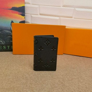 禮盒包裝❤男士時尚百搭荔枝紋壓花短版雙摺卡片夾卡夾名片夾卡包