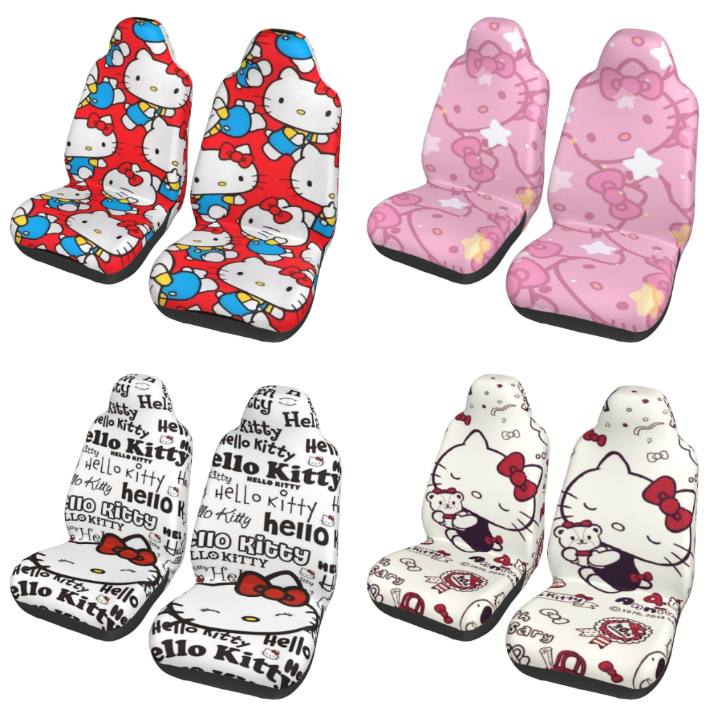 Hello Kitty 汽車座椅套通用汽車前座椅保護套適用於汽車、SUV 轎車、卡車(2 件)