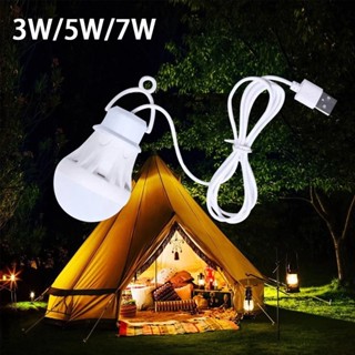 3/5/7W LED 燈泡 5V 便攜式吊燈露營燈籠 USB充電燈泡夜市燈擺攤usb燈適用於戶外應急照明