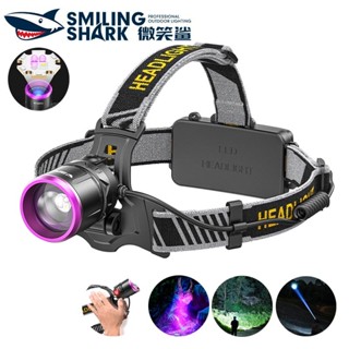 微笑鯊正品 TD0192 led強光頭燈 超亮工作頭燈 3倍紫光蠍子燈 白紫雙光 6檔調焦 Type-C 防水照蠍頭燈