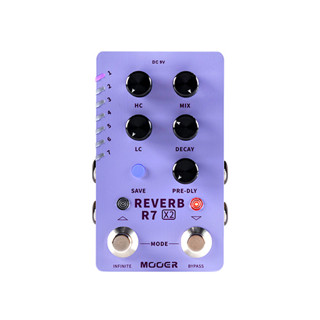 MOOER魔耳R7X2單塊效果器雙踩釘立體聲混響踏板電木吉他效果器