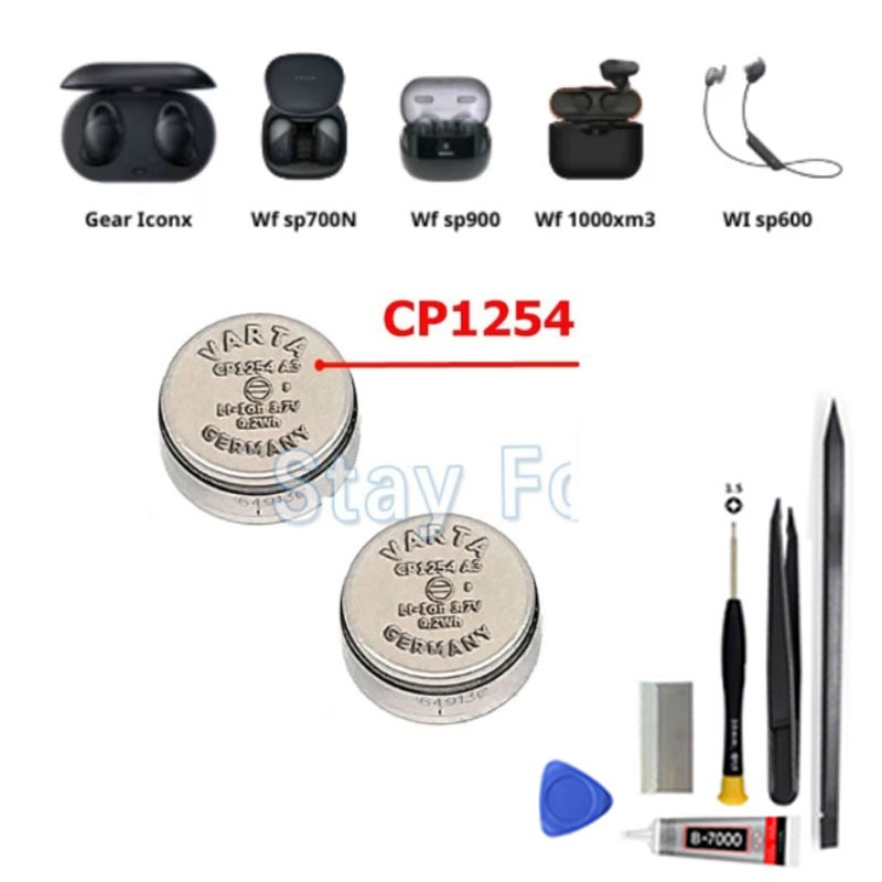 索尼 2 塊電池 Varta CP1254 1254 A3 適用於 SONY WF-SP900 WF-1000XM3 W