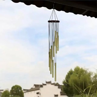 北歐田園鋁管風鈴 戶外風鈴 懸掛式12管風鈴 金屬鋁管風鈴禮物 家居客廳庭院室內裝飾 步步高昇風鈴