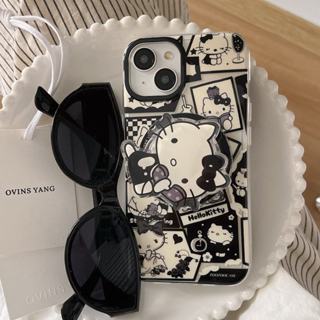 卡通 Hello Kitty 無線充電手機殼適用於 iPhone 12 13 14 15 Pro Max 卡通磁性支架保