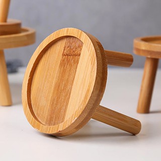 楠竹實木寵物碗架貓咪狗狗增高架陶瓷花盆底座花架子增高架迷你創意擺件貓狗盆碗託