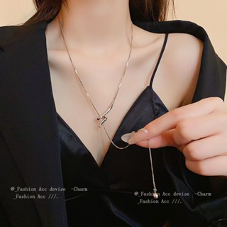 韓國ins拉力可調項鍊小眾簡約高階感鎖骨鏈氣質輕奢冷風飾品