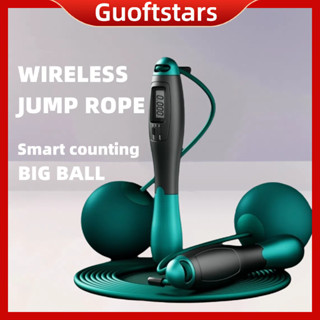 Guoftstars 帶球的無繩跳繩,帶卡路里計數器的多功能速度跳繩,用於運動健身,訓練健美,健身房跳繩無線