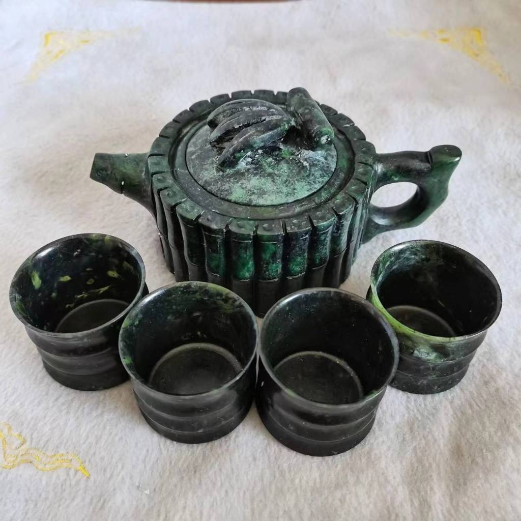 竹節壺 薬王石竹節杯 蔵玉杯 この上ない 一壺四杯 煎茶道具 新品